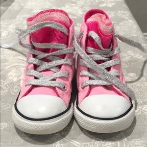 Converse hot pink high tops